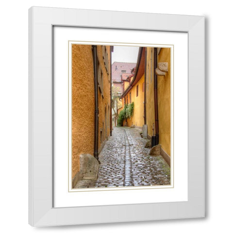 Rothenburg I White Modern Wood Framed Art Print with Double Matting by Johnson, George