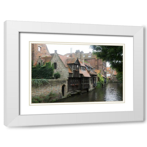 Brugge II White Modern Wood Framed Art Print with Double Matting by Johnson, George