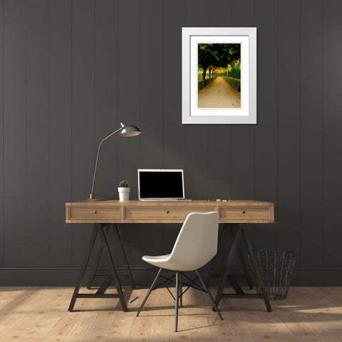 Wurzburg VI White Modern Wood Framed Art Print with Double Matting by Johnson, George