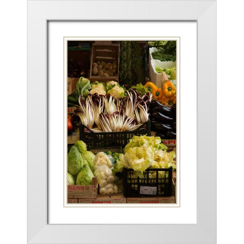 Venice Market I White Modern Wood Framed Art Print with Double Matting by Johnson, George