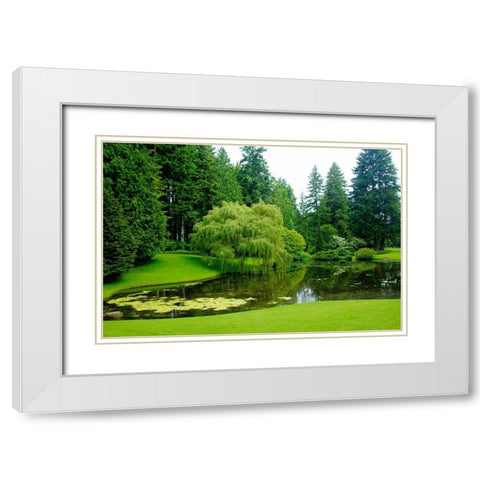 Bloedel Reserve II White Modern Wood Framed Art Print with Double Matting by Johnson, George