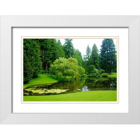 Bloedel Reserve II White Modern Wood Framed Art Print with Double Matting by Johnson, George