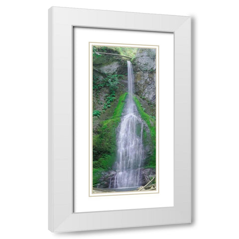 Port Angeles Falls White Modern Wood Framed Art Print with Double Matting by Johnson, George