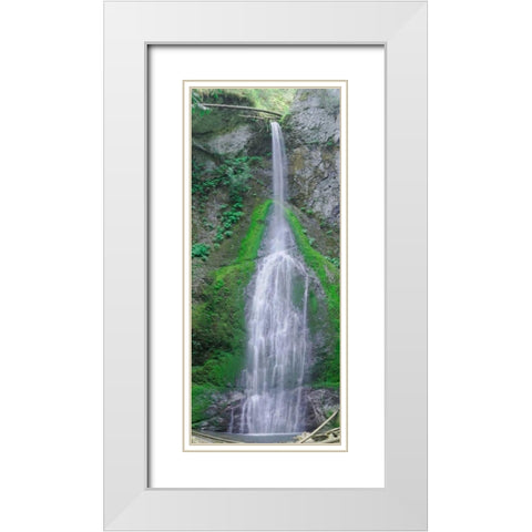 Port Angeles Falls White Modern Wood Framed Art Print with Double Matting by Johnson, George