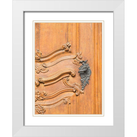 Bratislava Door White Modern Wood Framed Art Print with Double Matting by Johnson, George