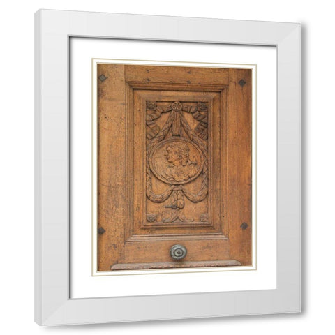 Regensburg Carved Door White Modern Wood Framed Art Print with Double Matting by Johnson, George