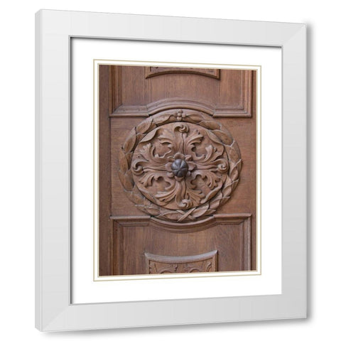 Durnstein Wood Door II White Modern Wood Framed Art Print with Double Matting by Johnson, George