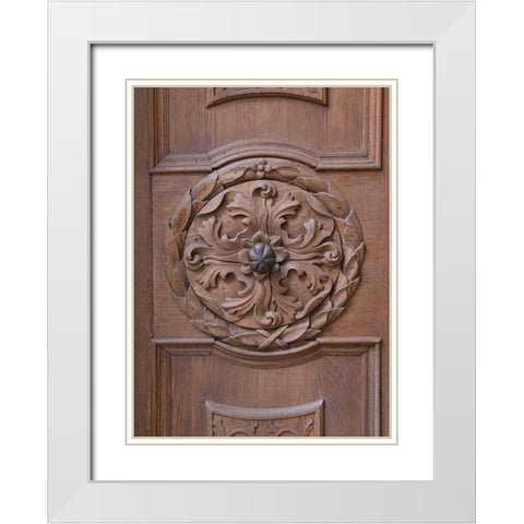 Durnstein Wood Door II White Modern Wood Framed Art Print with Double Matting by Johnson, George