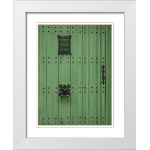 Ghent Green Door White Modern Wood Framed Art Print with Double Matting by Johnson, George