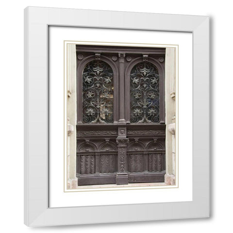 Budapest Double Door White Modern Wood Framed Art Print with Double Matting by Johnson, George
