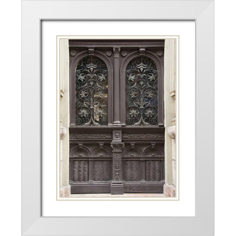 Budapest Double Door White Modern Wood Framed Art Print with Double Matting by Johnson, George