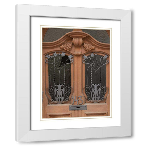 Miltenberg Door White Modern Wood Framed Art Print with Double Matting by Johnson, George