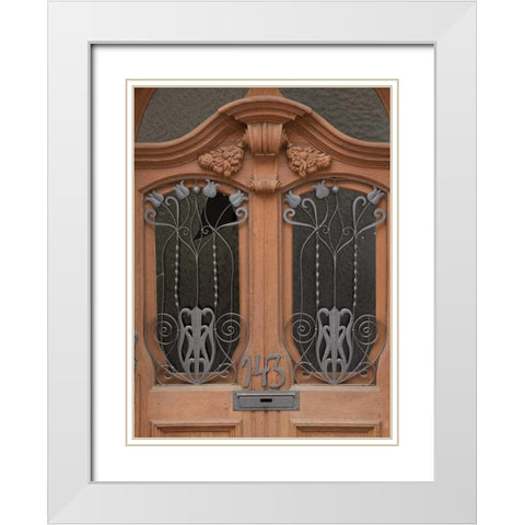 Miltenberg Door White Modern Wood Framed Art Print with Double Matting by Johnson, George