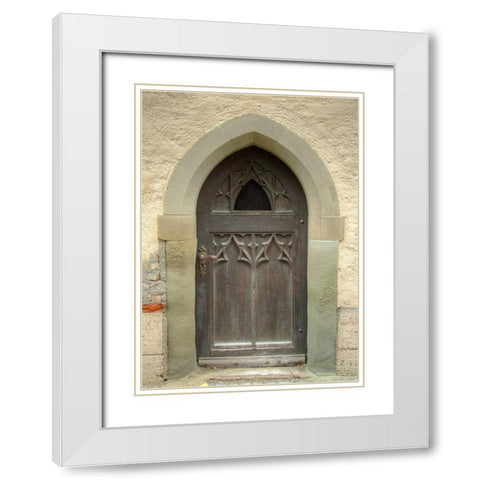 Memmingen Door White Modern Wood Framed Art Print with Double Matting by Johnson, George