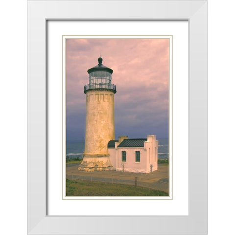North Head Lighthouse White Modern Wood Framed Art Print with Double Matting by Johnson, George