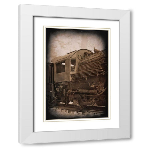 Hog Heads Office White Modern Wood Framed Art Print with Double Matting by Johnson, George