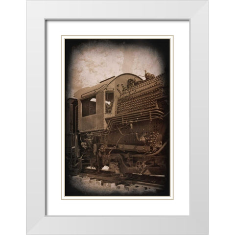 Hog Heads Office White Modern Wood Framed Art Print with Double Matting by Johnson, George