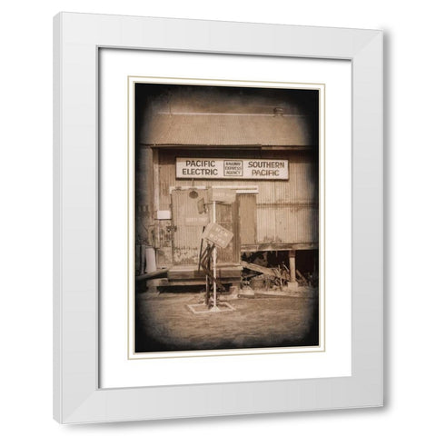 Men at Work White Modern Wood Framed Art Print with Double Matting by Johnson, George