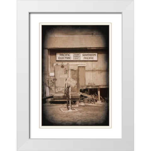 Men at Work White Modern Wood Framed Art Print with Double Matting by Johnson, George
