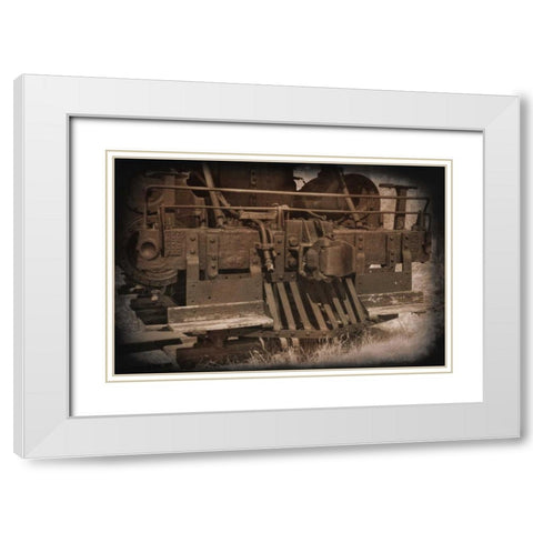 Old Cowcatcher White Modern Wood Framed Art Print with Double Matting by Johnson, George