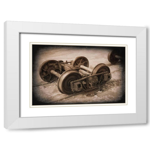 Four Wheel Truck White Modern Wood Framed Art Print with Double Matting by Johnson, George