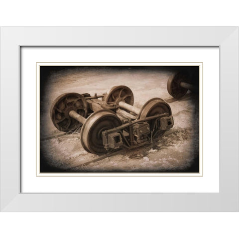 Four Wheel Truck White Modern Wood Framed Art Print with Double Matting by Johnson, George