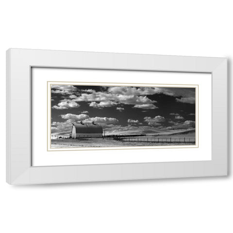 Potlach Barn White Modern Wood Framed Art Print with Double Matting by Johnson, George