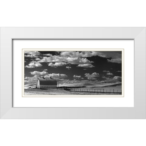Potlach Barn White Modern Wood Framed Art Print with Double Matting by Johnson, George