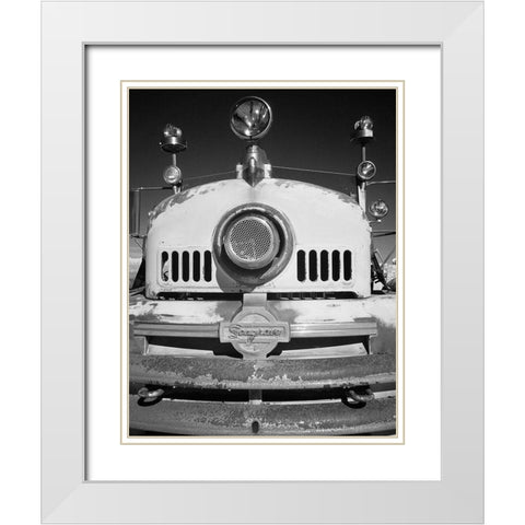 Old Seagrave White Modern Wood Framed Art Print with Double Matting by Johnson, George