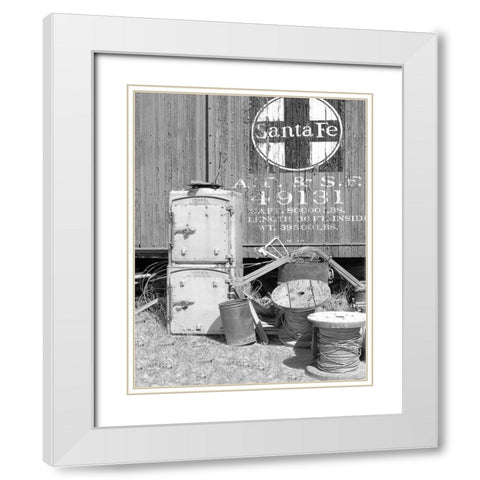 Santa Fe Out of Service White Modern Wood Framed Art Print with Double Matting by Johnson, George