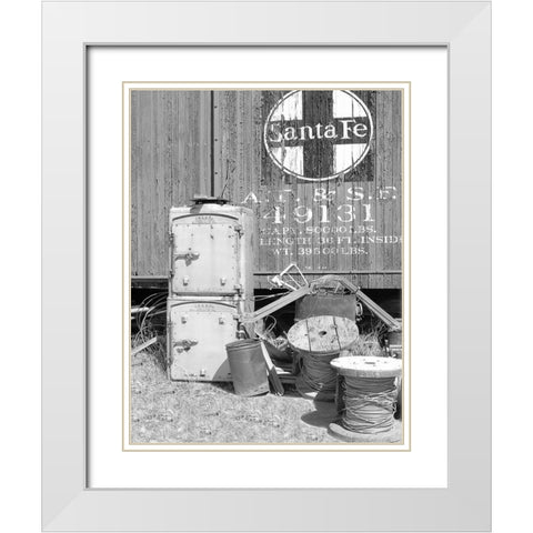 Santa Fe Out of Service White Modern Wood Framed Art Print with Double Matting by Johnson, George