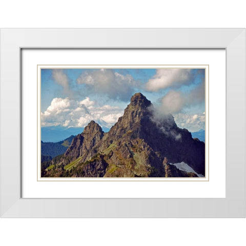 Glacier Peak I White Modern Wood Framed Art Print with Double Matting by Kidd, Brian