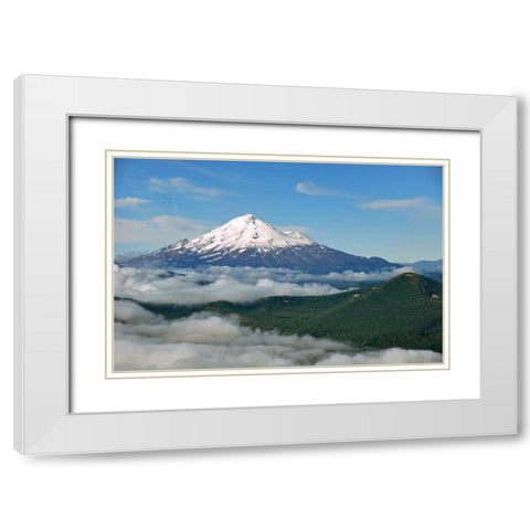 Mt. Shasta White Modern Wood Framed Art Print with Double Matting by Kidd, Brian
