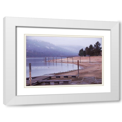 Sandpoint II White Modern Wood Framed Art Print with Double Matting by Kidd, Brian