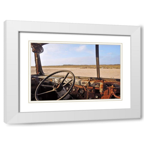 Old Bus III White Modern Wood Framed Art Print with Double Matting by Kidd, Brian