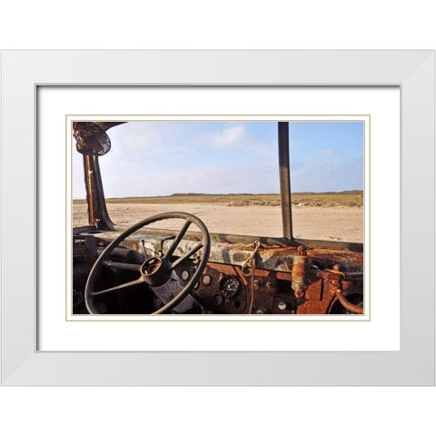 Old Bus III White Modern Wood Framed Art Print with Double Matting by Kidd, Brian