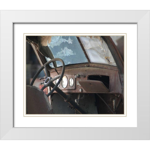 Dash Board I White Modern Wood Framed Art Print with Double Matting by Larson, Scott