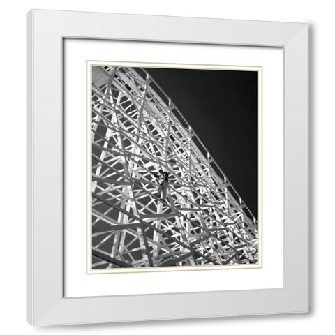 Safety Check I White Modern Wood Framed Art Print with Double Matting by Larson, Scott