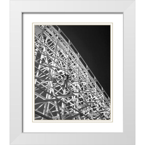 Safety Check I White Modern Wood Framed Art Print with Double Matting by Larson, Scott