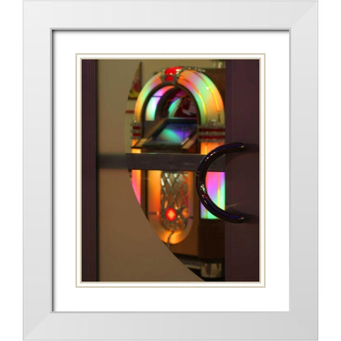 Juke Box II White Modern Wood Framed Art Print with Double Matting by Larson, Scott