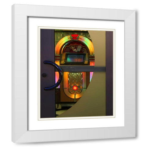 Juke Box III White Modern Wood Framed Art Print with Double Matting by Larson, Scott