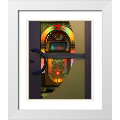 Juke Box III White Modern Wood Framed Art Print with Double Matting by Larson, Scott