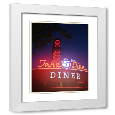 Dine Out III White Modern Wood Framed Art Print with Double Matting by Larson, Scott