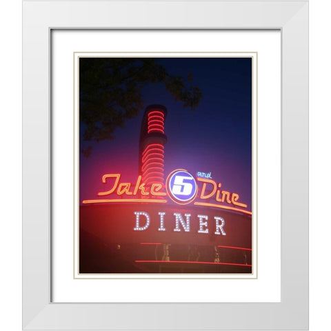 Dine Out III White Modern Wood Framed Art Print with Double Matting by Larson, Scott