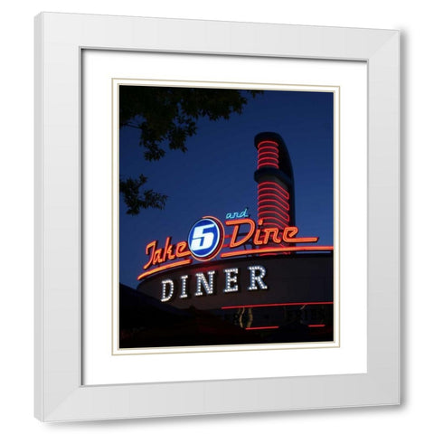 Dine Out IV White Modern Wood Framed Art Print with Double Matting by Larson, Scott