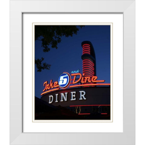 Dine Out IV White Modern Wood Framed Art Print with Double Matting by Larson, Scott