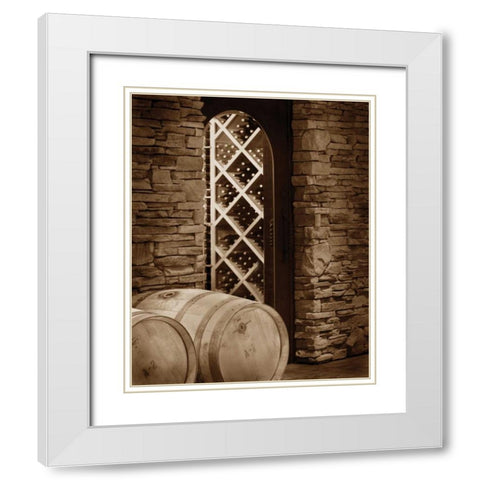 Wine Cellar II White Modern Wood Framed Art Print with Double Matting by Larson, Scott