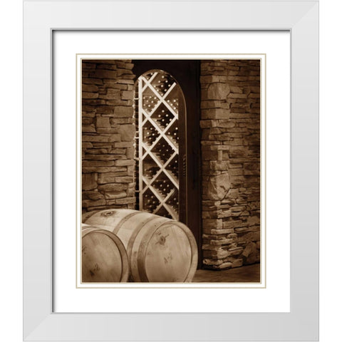 Wine Cellar II White Modern Wood Framed Art Print with Double Matting by Larson, Scott