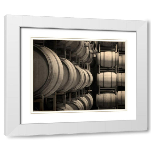 Winery VII White Modern Wood Framed Art Print with Double Matting by Larson, Scott