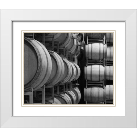 Winery VIII White Modern Wood Framed Art Print with Double Matting by Larson, Scott